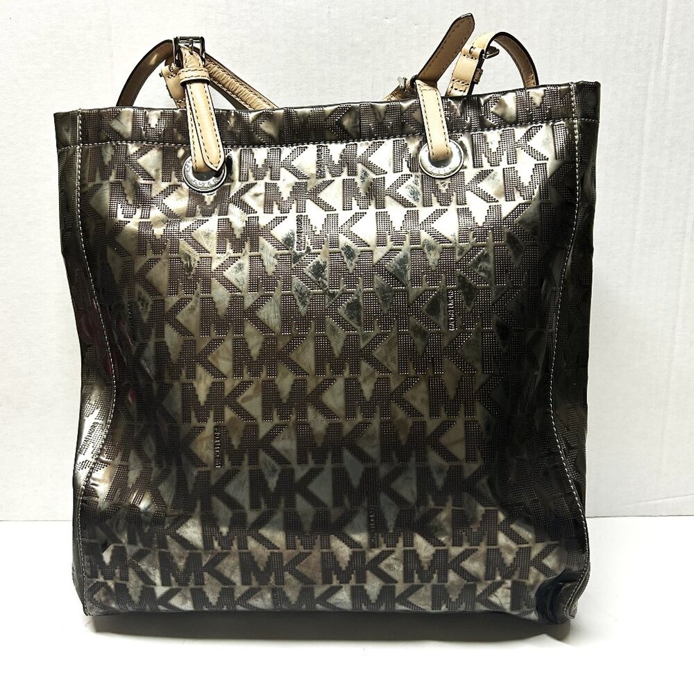 Michael Kors Nickel Mirror PVC leather tote